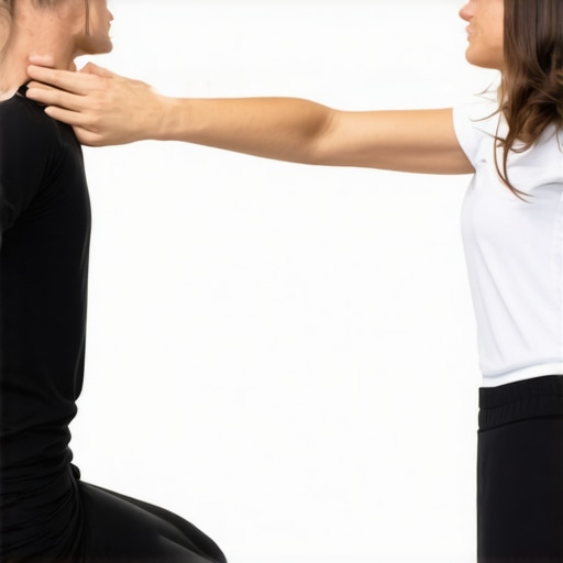 Chiropractic professional guiding mobility exercises in a clinic