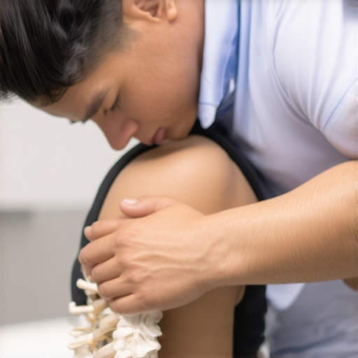Chiropractor adjusting a patient's neck in a clinical setting.
