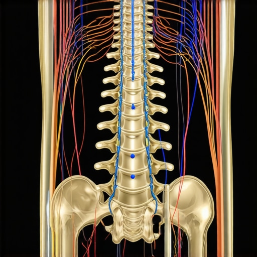 Diagram showing the spine, spinal cord, and nerves illustrating chiropractic adjustments' impact on nervous system health.