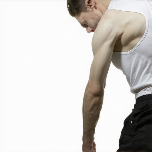 Individual doing thoracic stretch for mobility in home gym