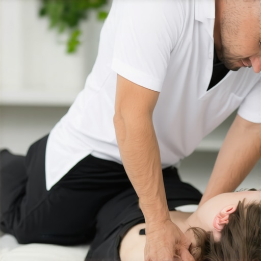 Chiropractor performing spinal manipulation on a patient to improve mobility and posture.