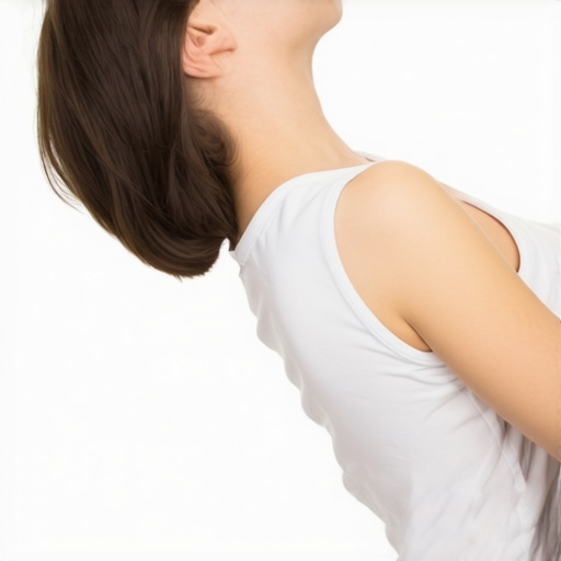 Diaphragmatic Breathing for Posture Support Person practicing deep diaphragmatic breathing to improve spinal health and reduce tension.