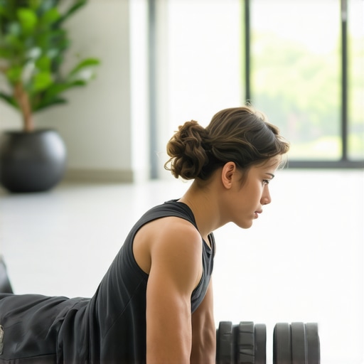 Mobility Exercise with Foam Roller for Spinal Health Individual using foam roller for thoracic mobility in gym setting