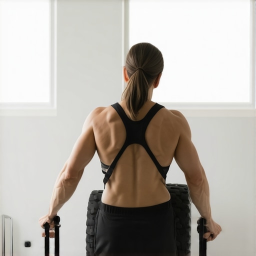 Person performing mobility exercises with foam roller and resistance bands at home