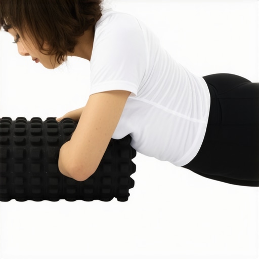 Individual performing foam rolling to improve posture and reduce muscle tension