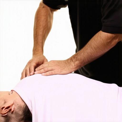 Chiropractor gently adjusting patient's neck for better posture