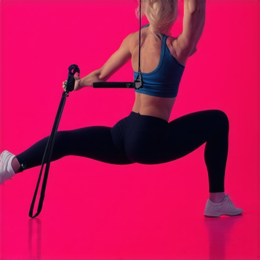 Person strengthening hips with resistance bands during a workout.