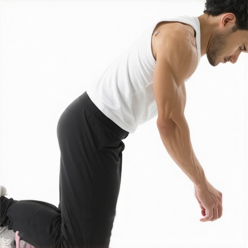 Individual doing stretching exercises to enhance mobility and prevent back pain