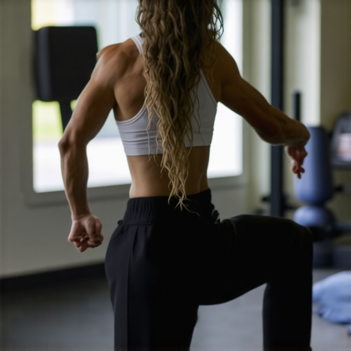 Individual doing hip and back stretch exercises to improve mobility and posture.