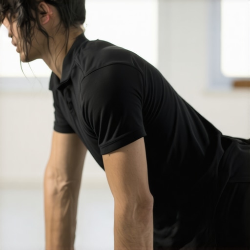 Person doing pelvic tilt exercises to correct posture