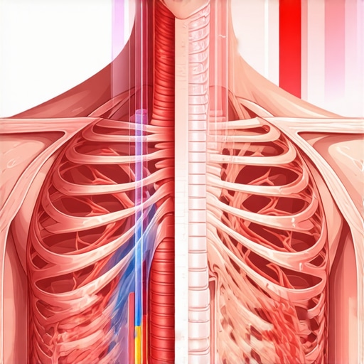 Diagram showing breathing technique and mobility movements to relieve rib cage tension.