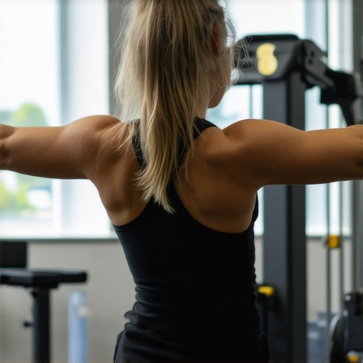 Proper Exercise Posture for Back Health Person maintaining correct posture during workout focusing on spinal alignment.