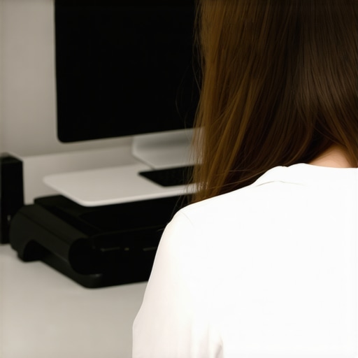 Using a Smart Posture Scanner for Better Alignment Person checking their posture using a smart device at their workstation.