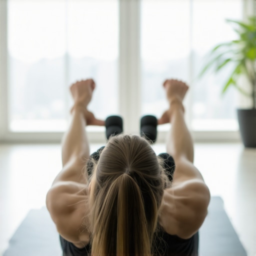 Individual performing foam rolling exercise to improve posture and reduce muscle tightness.