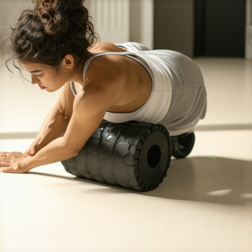 Foam rolling for spinal mobility Individual rolling out their upper back with a foam roller