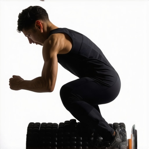 Person using a foam roller to improve mid-back flexibility in a home workout space
