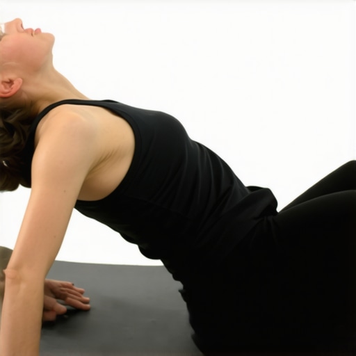 Person lying on back doing pelvic tilt exercise for back mobility.