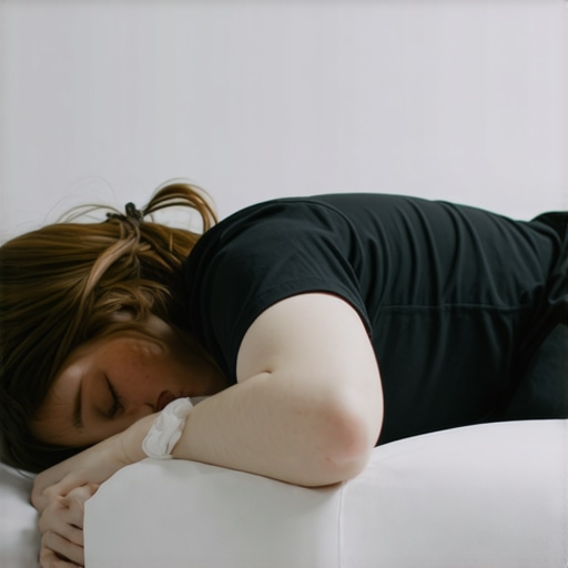 Person sleeping on side with pillow between knees demonstrating proper sleep posture for sciatica