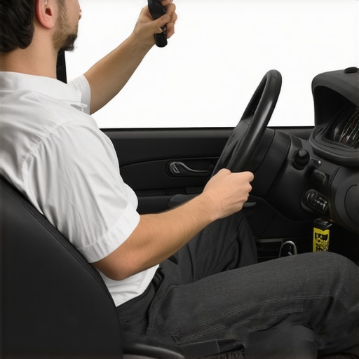 Person reconfiguring their car seat for optimal ergonomic positioning during a long drive.