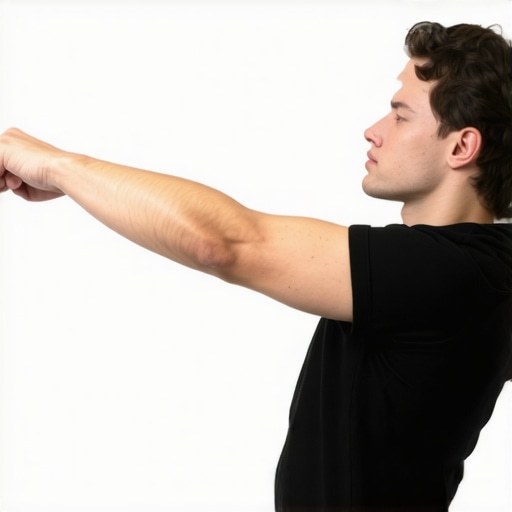 Person performing wall slide exercise showing proper alignment and movement