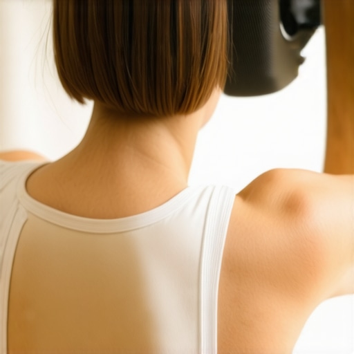 Person performing foam rolling technique on upper back to improve posture