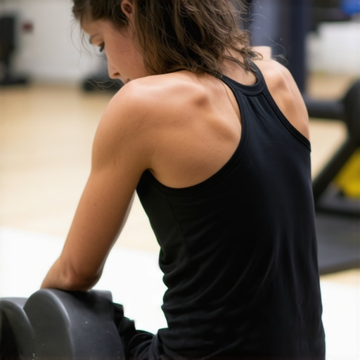 Foam Rolling for Better Posture Individual rolling out their upper back with a foam roller to improve mobility and posture.