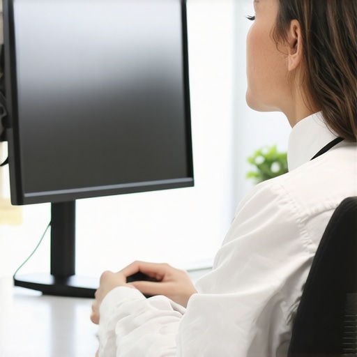 How to Correct a Head Tilt While Working on Two Monitors