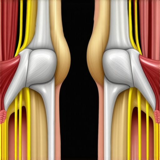 Diagram illustrating the relationship between foot stability and sciatic nerve tension in the lower back.
