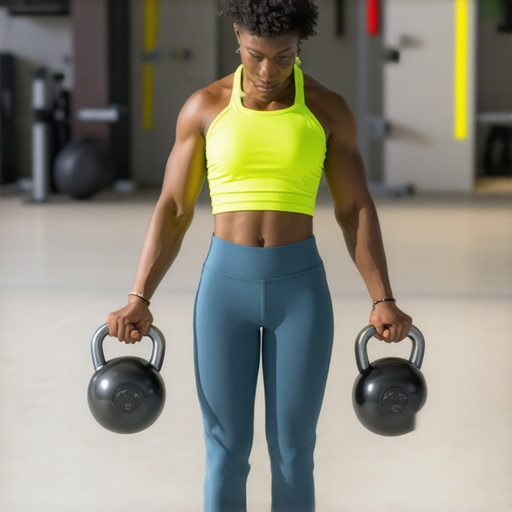 Building Grip Strength with Farmer's Carries A person holding heavy kettlebells to improve grip strength and joint stability.