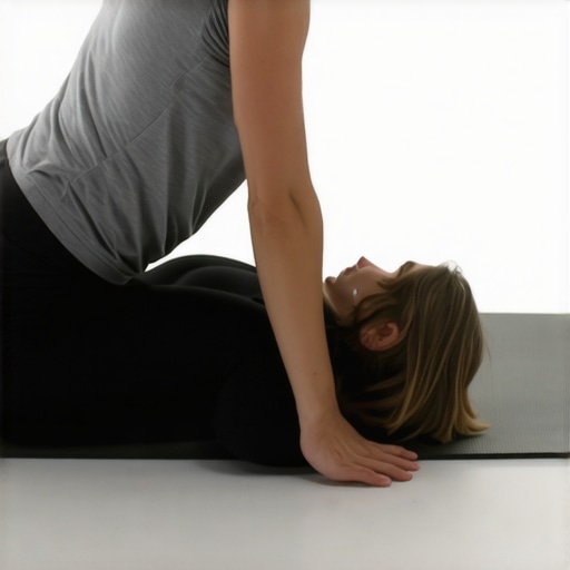Controlled Spinal Mobility Exercise for Back Health A person performing a targeted mobility exercise to improve spinal stability and posture on a yoga mat.