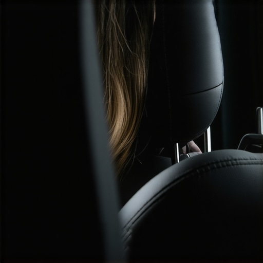Correct Car Headrest Adjustment Guide Illustration of proper car head restraint height and distance alignment for whiplash protection.