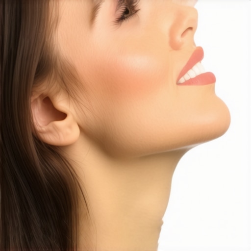 Correcting Jaw Posture and Tongue Alignment Close up of a person showing how to relax the jaw by placing the tongue on the roof of the mouth.