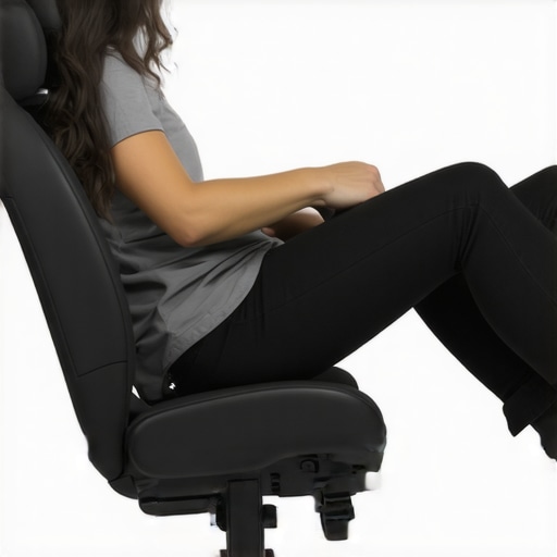 Diagram of a driver sitting with proper pelvic alignment and lumbar support to prevent sciatic nerve pain.