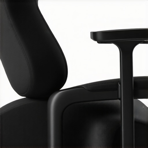 Ergonomic Lumbar Roll for Office Chairs Close-up of a lumbar roll providing spine support in an office chair.