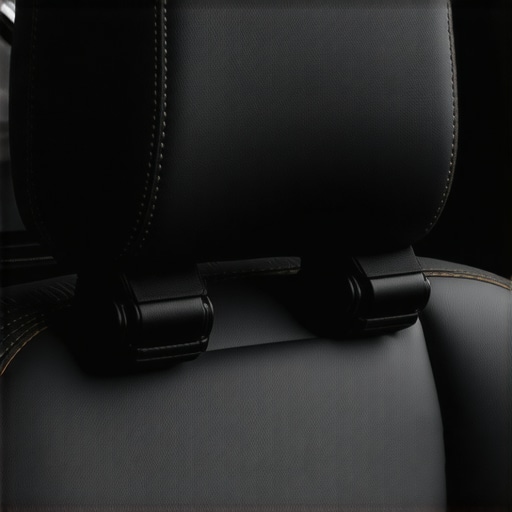 Ergonomic Lumbar Support Roll on Car Seat An ergonomic memory foam lumbar support roll attached to a car seat for back alignment.