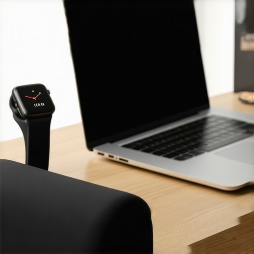 High-density foam lumbar roll and movement timer on a clean wooden desk setup