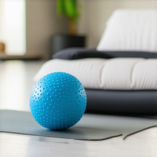 Essential Spinal Maintenance Tools A massage peanut ball and lumbar roll for spinal decompression and maintenance.