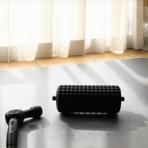 Essential Tools for Hip Mobility Maintenance Foam roller and percussion massager for hip and posture health