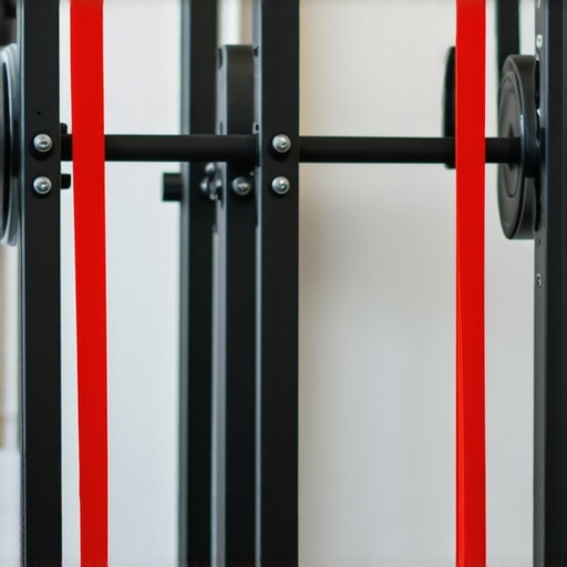 Heavy Duty Resistance Band for Hip Distraction A thick green resistance band anchored to a metal squat rack for hip mobility exercises.