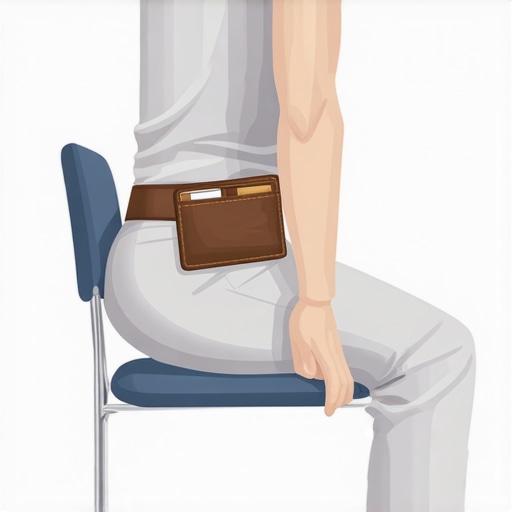 Impact of Back Pocket Wallets on Pelvic Alignment Illustration of pelvic tilt caused by sitting on a wallet