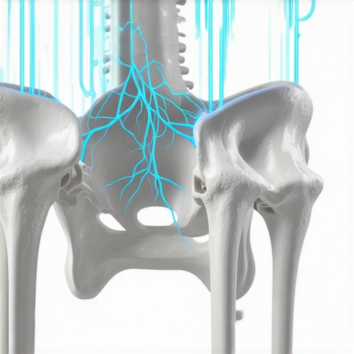 Joint Centration and Neural Feedback in the Hip Diagram showing how the nervous system controls hip joint stability and muscle tension.