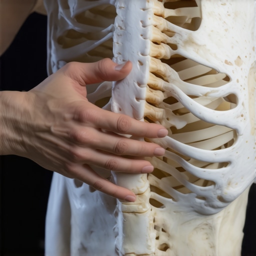 Hands demonstrating 360-degree rib expansion for improved breathing mobility.