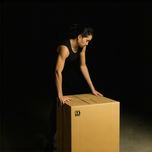 Mastering the Hip Hinge for Safer Lifting Person demonstrating proper hip hinge technique to lift a heavy box without back pain.