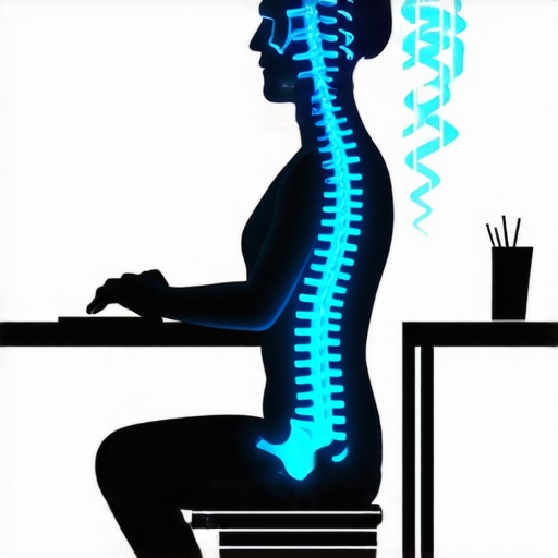 Illustration of spinal alignment and neural signaling for balance