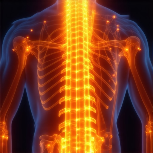 Illustration showing the nervous system signals interacting with the spine during an adjustment.