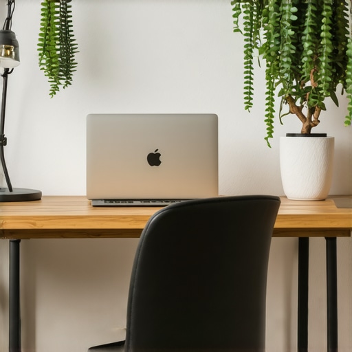 A properly adjusted office chair and desk setup designed to relieve sciatic nerve pain and improve lower back alignment.