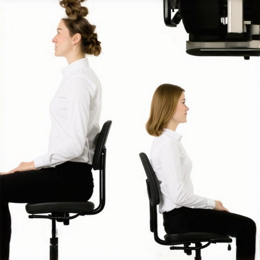 Postural Variability in the Modern Office A person demonstrating that the best posture is the next posture by changing positions at a desk.