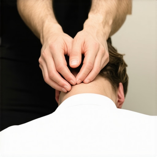 A chiropractor performing a professional neck adjustment to restore spinal alignment.