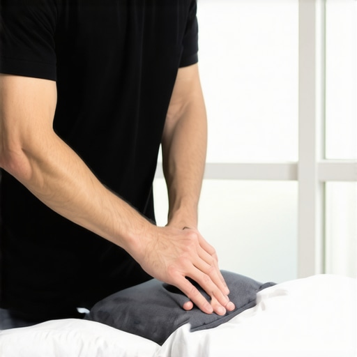 A chiropractor performing a manual adjustment on a patient to restore spinal joint motion and relieve muscle tension.