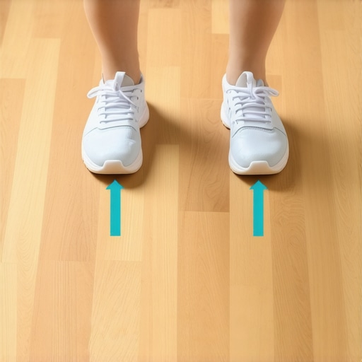 Proper Tripod Foot Stance for Lifting A demonstration of the tripod foot stance showing three points of contact for better stability during lifting.